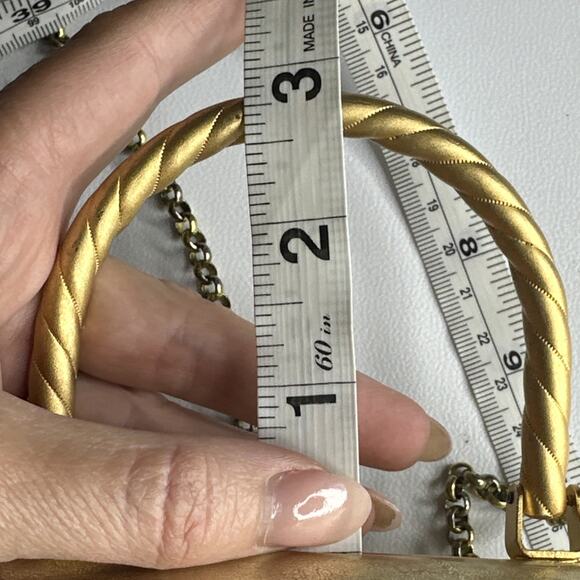 Rare Inge Christopher Soft Gold Metal Evening Clutch, Cocktail Minaudière Purse - Picture 16 of 16